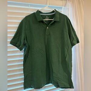Lands End classic polo forest green, size large